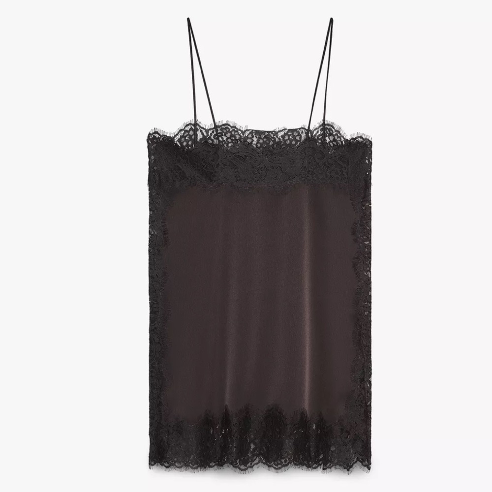 ZARA SATIN EFFECT LACE TOP ZW COLLECTION - Picture 10 of 16